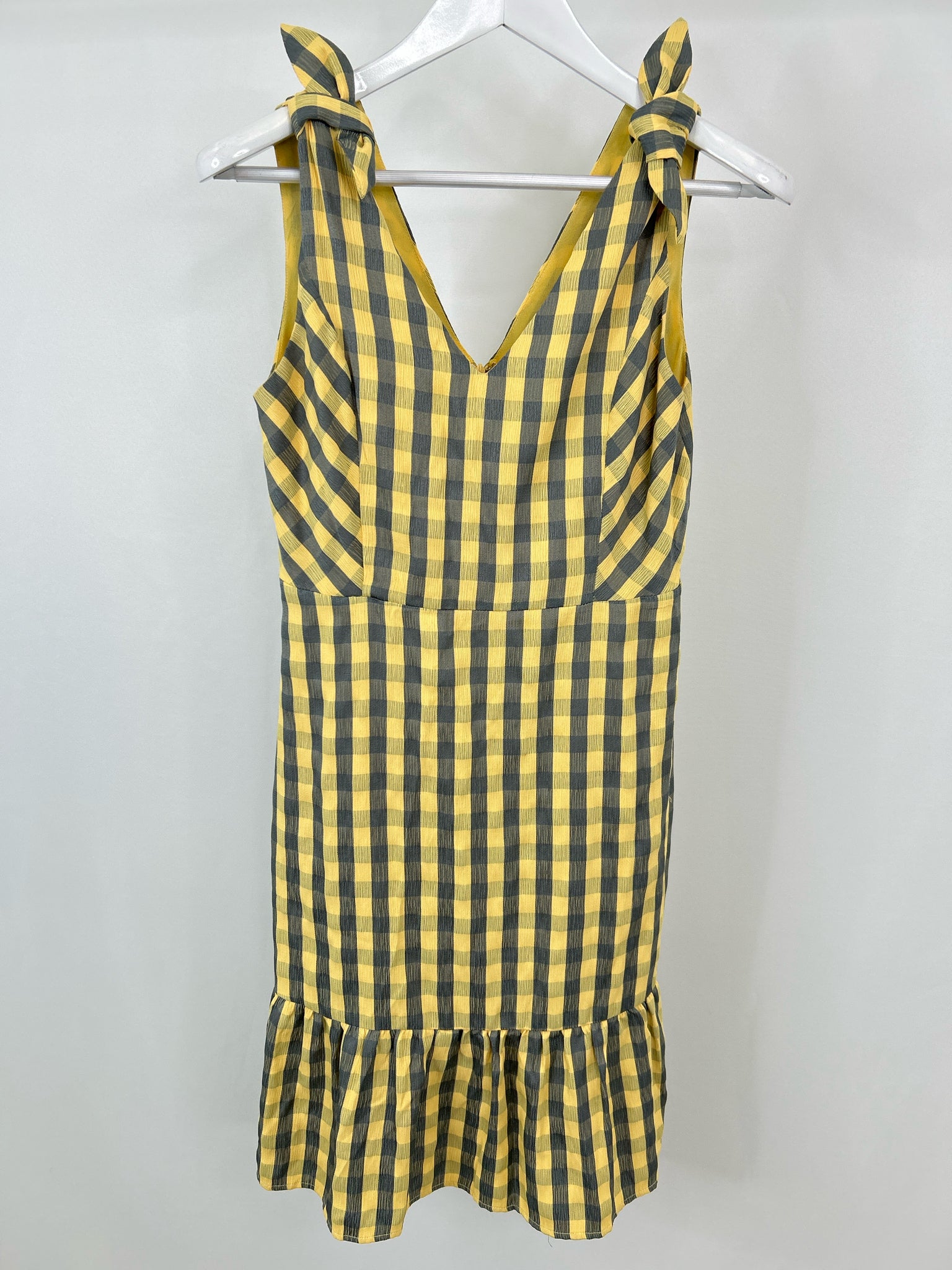 GILLI Size M YELLOW CHECKERED Women's Dress