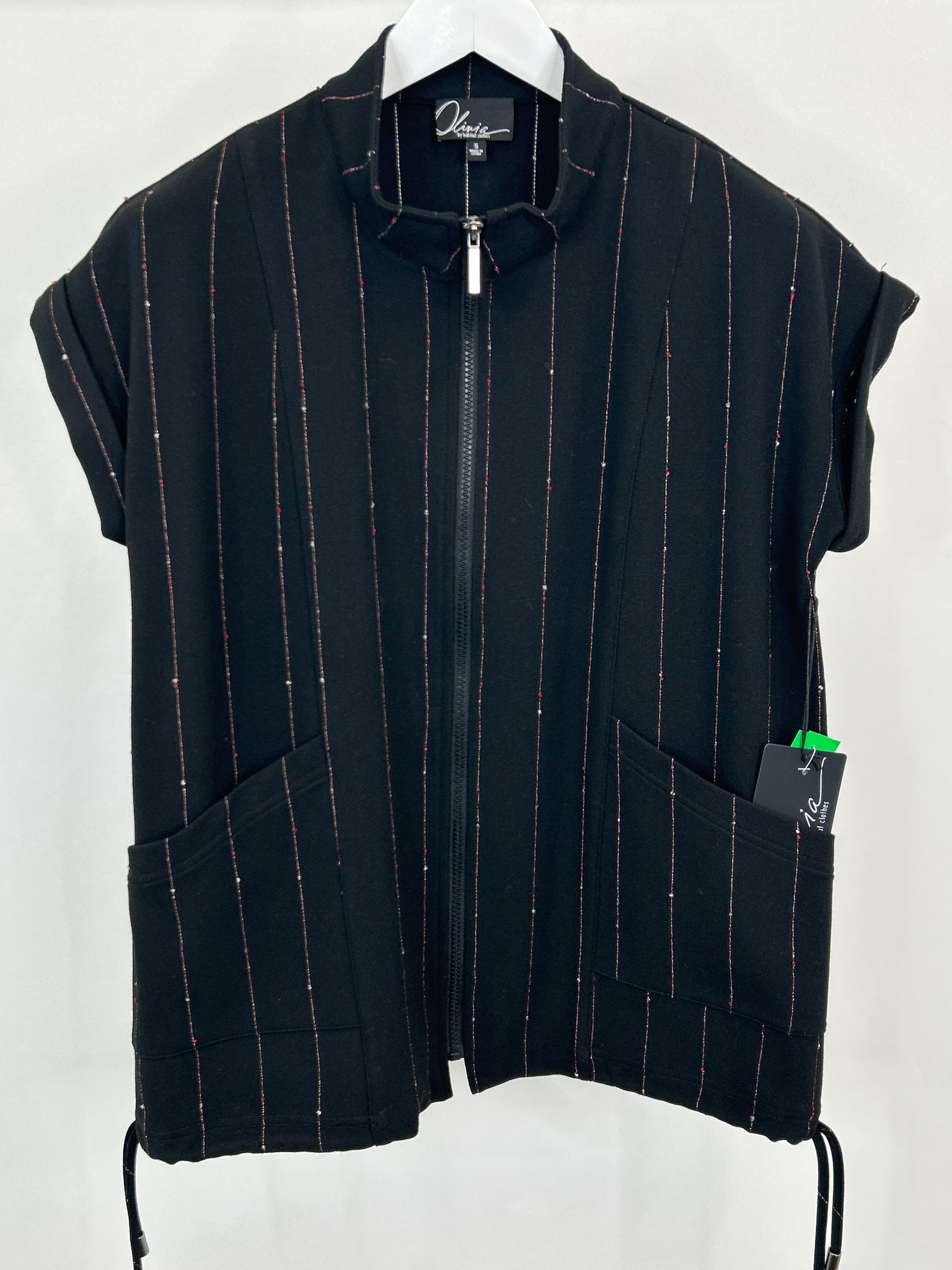 OLIVIA BY HABITAT CLOTHES Size S black striped Women Vest
