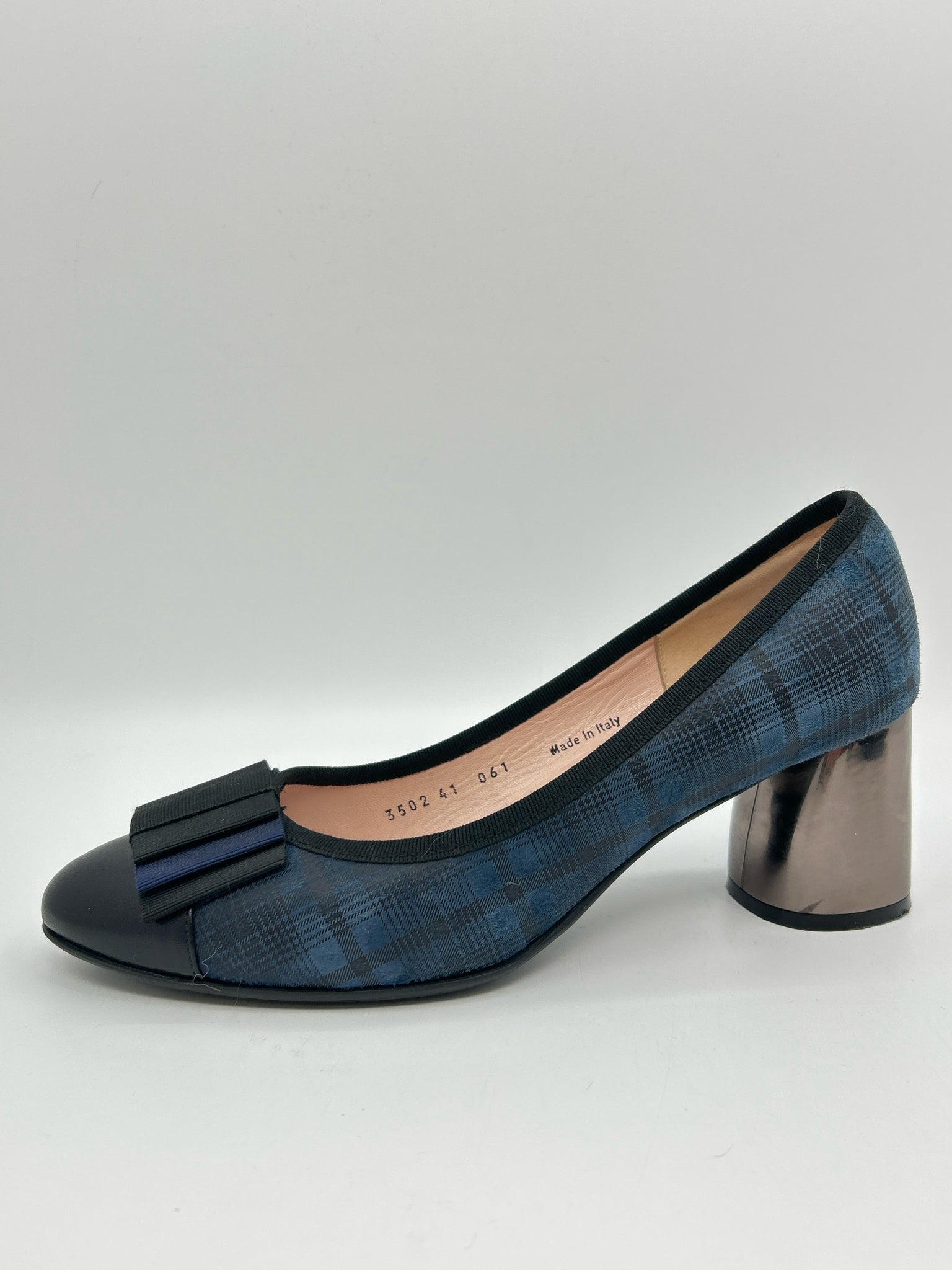 FERCA 81 Size 41/10 Blue Plaid Women Pumps