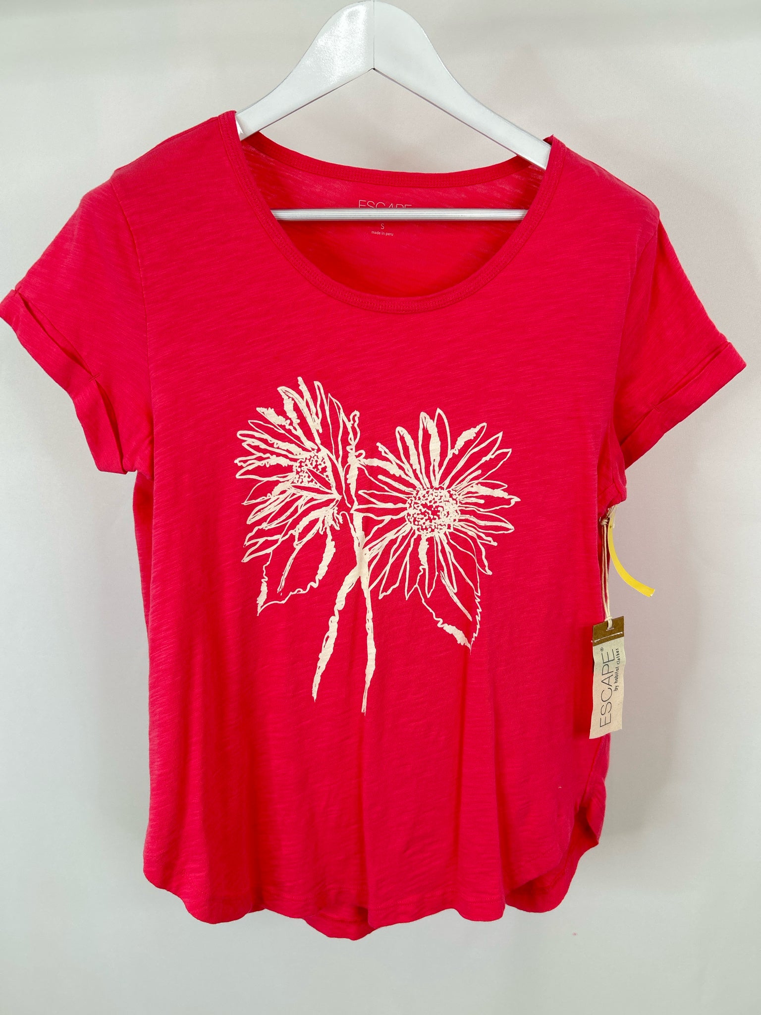 Escape by Habitat Clothes Size S PINK AND WHITE Women T-shirt