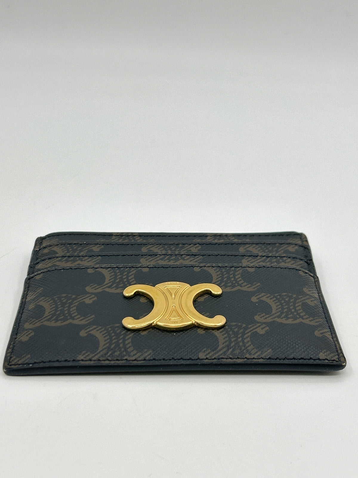 CELINE Brown Print Card Holder