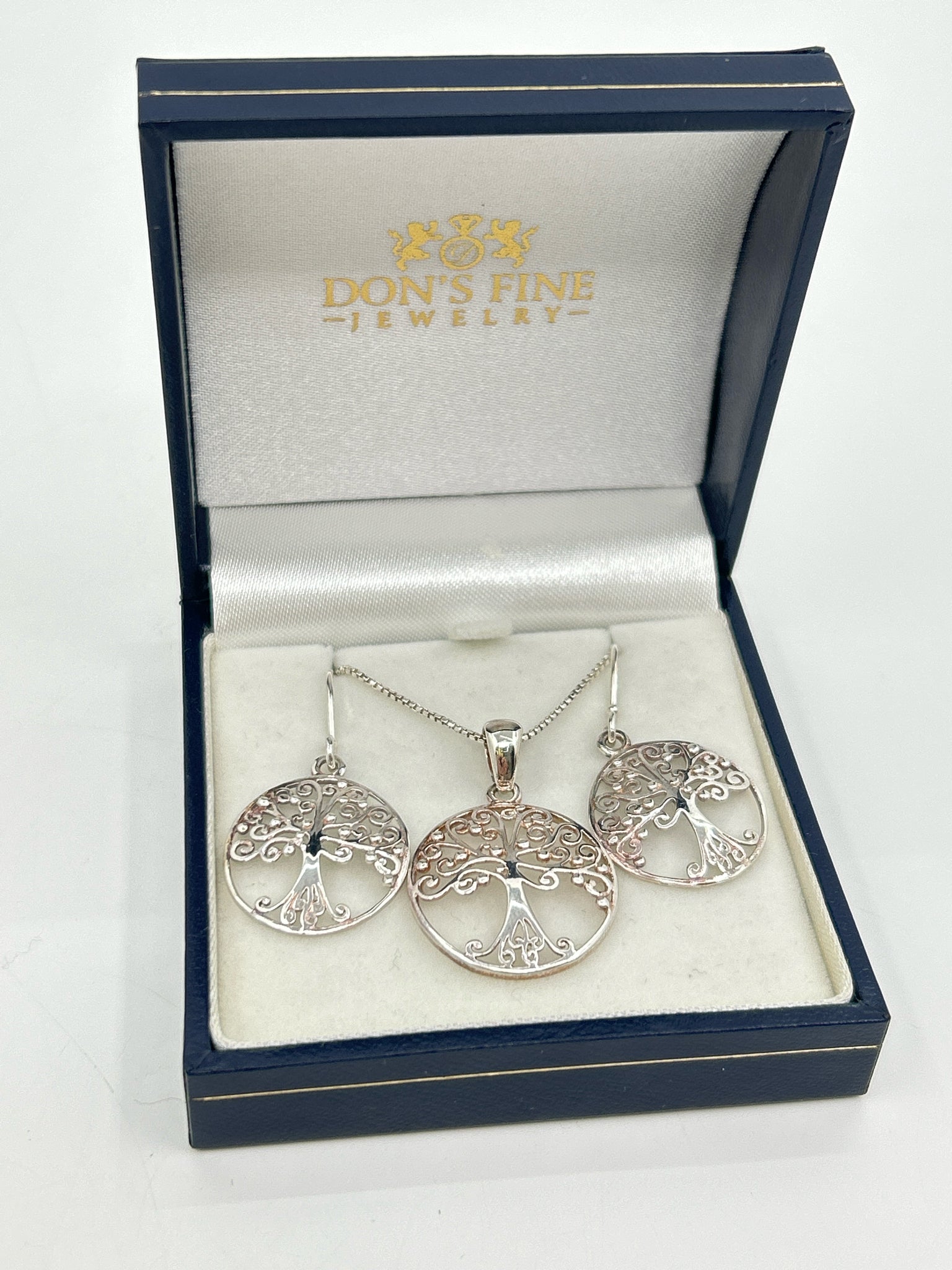 DON'S FINE JEWELRY sterling silver Necklace + Earrings Set