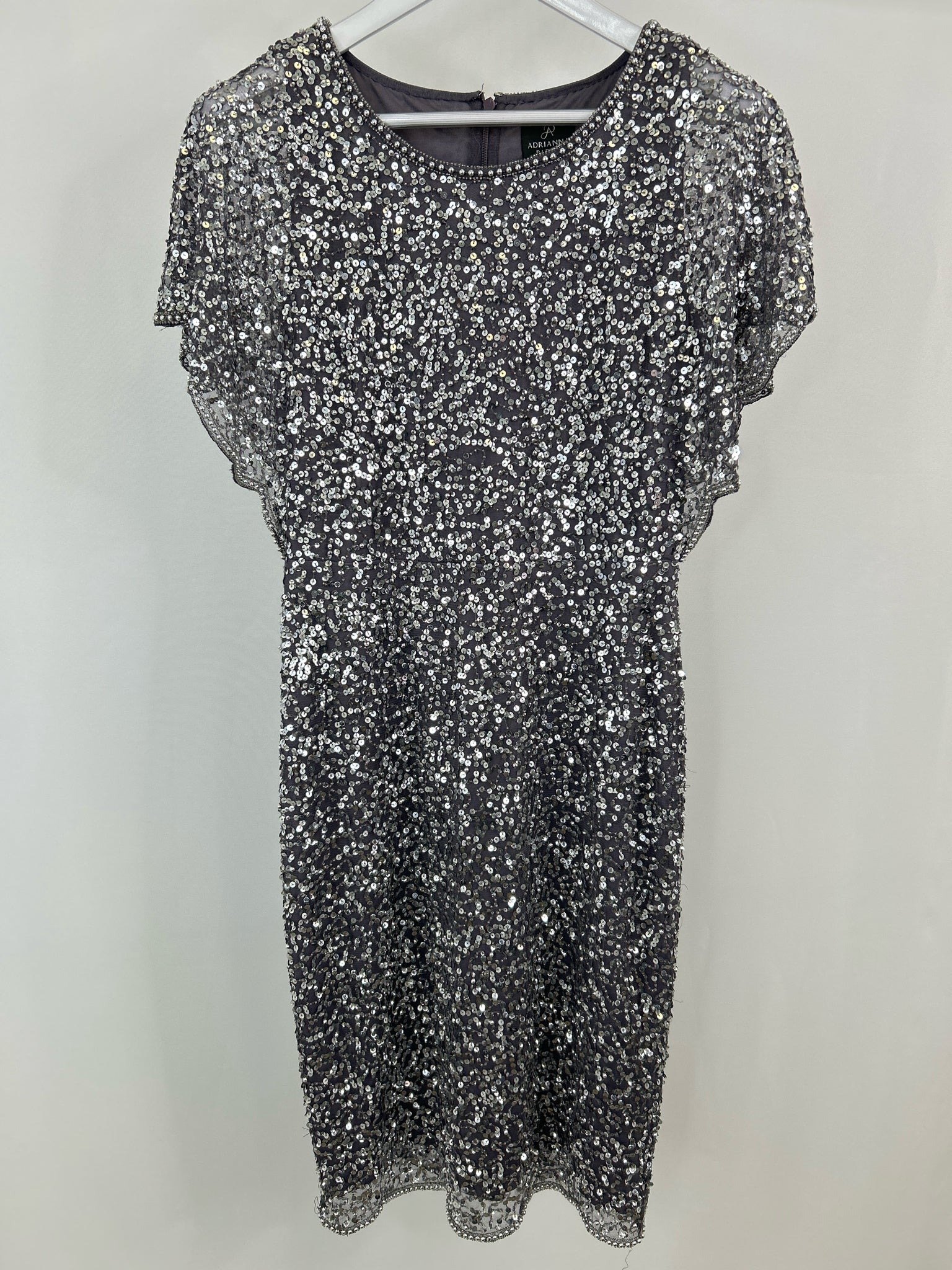 ADRIANNA PAPELL Size 10 Gray Women Dress NWT