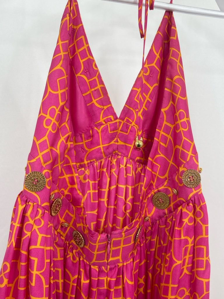 MILLY Size 8 Women's Pink and Orange Dress