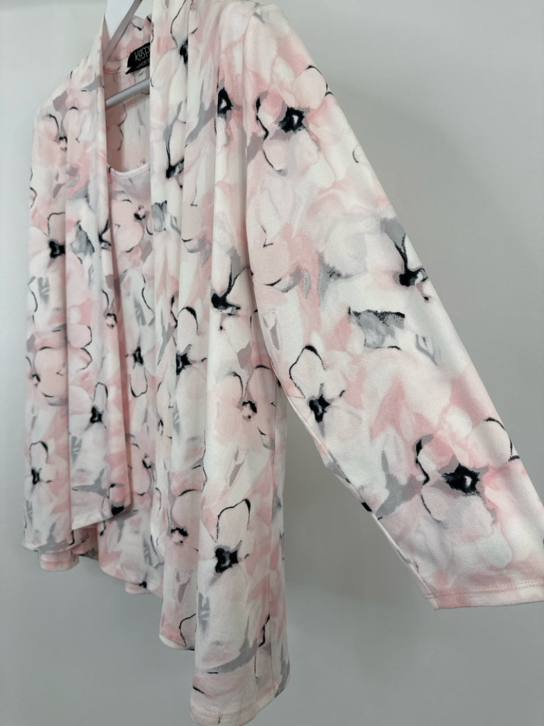 KASPER Size 1X PINK AND WHITE Women 2-piece Set