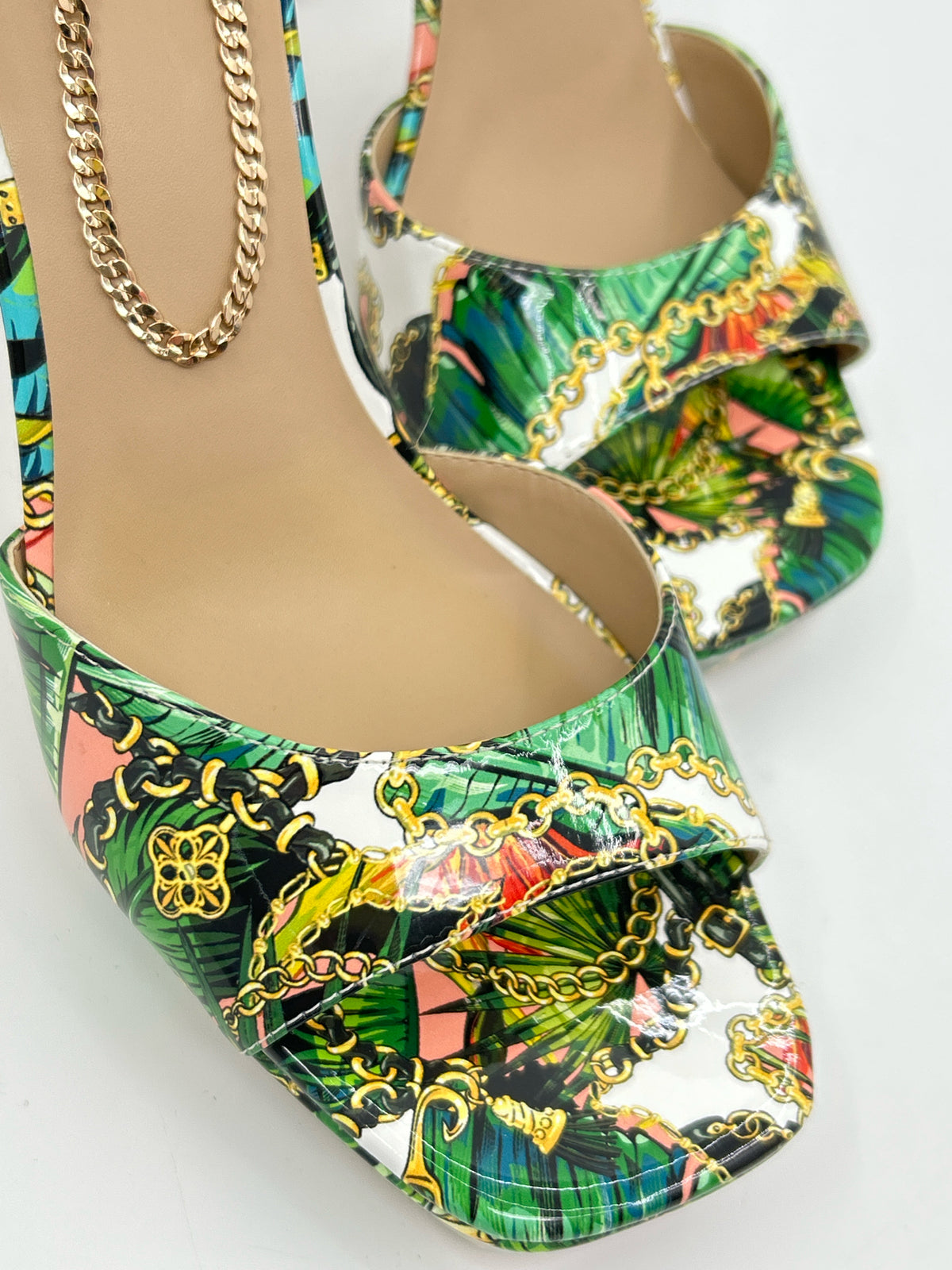 ALDO Size 11 Green Print Women Sandal