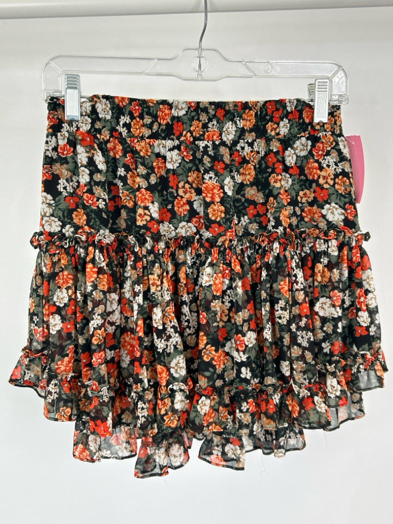 MISA Size S Black Floral Women's Skirt
