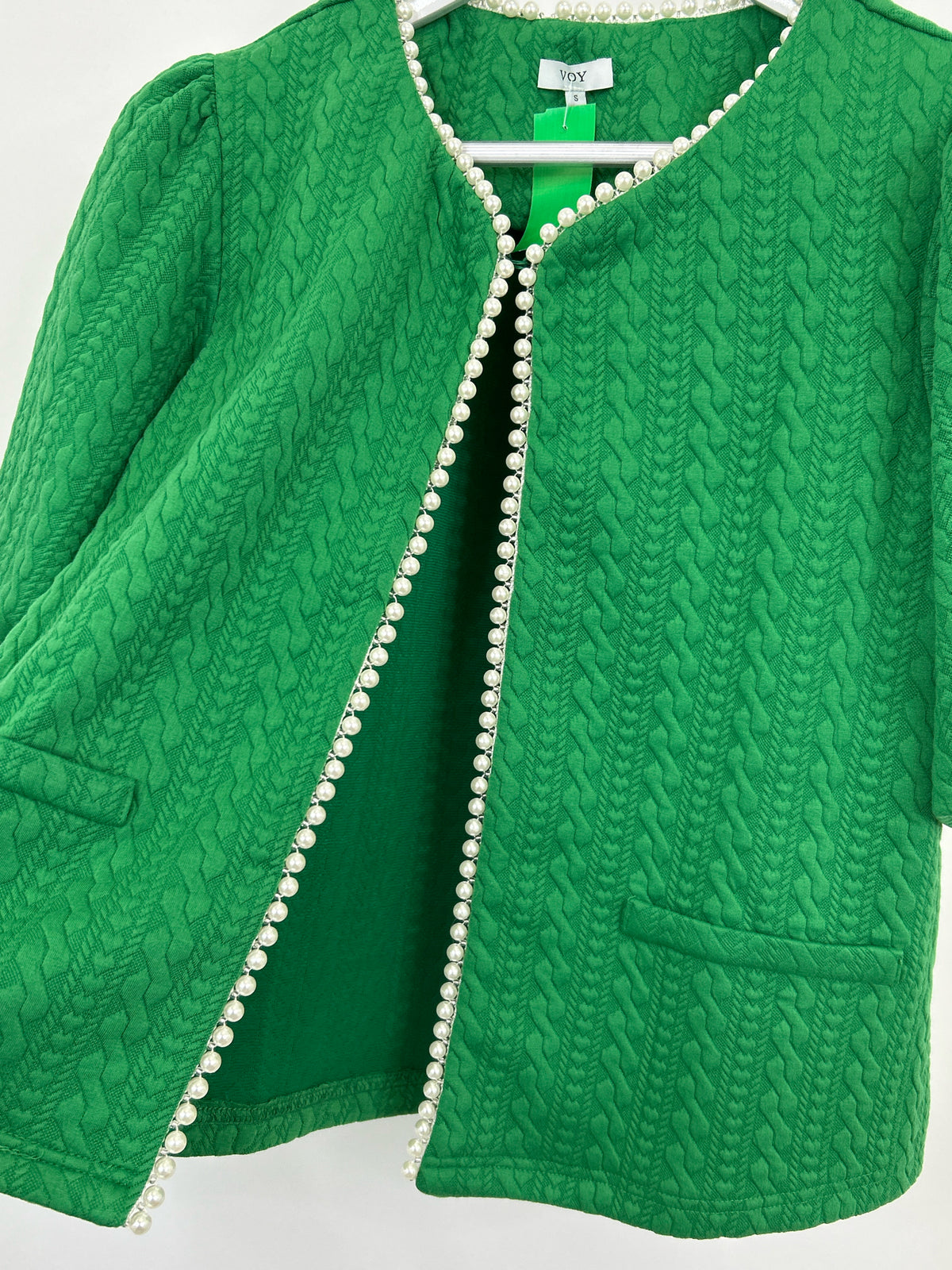VOY Size S Green Women Cardigan