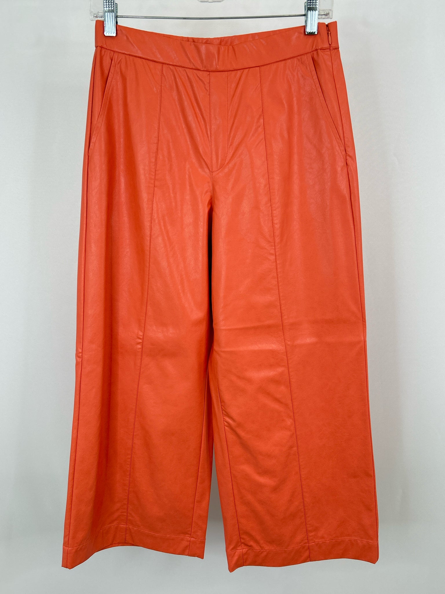 TYLER BOE Size 4 Coral Faux Leather Women Pants NWT