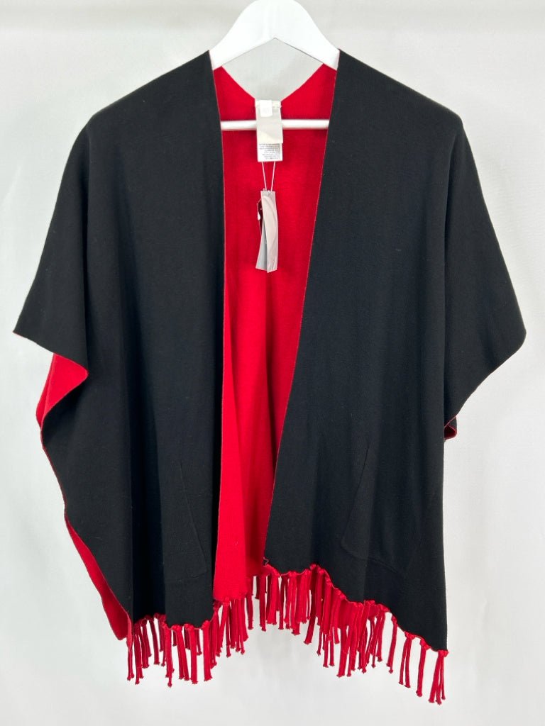 CHICO'S Women Size S/M Red & Black Reversible Wrap NWT