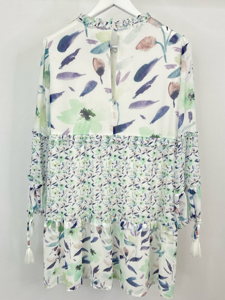 ALLISON Size M White Print Women's Dress