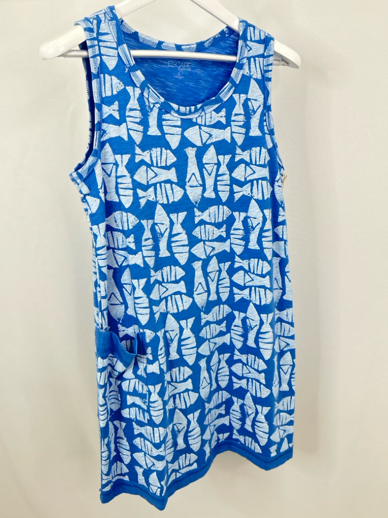 Escape by Habitat Clothes NWT Women Size S Blue Print Dress
