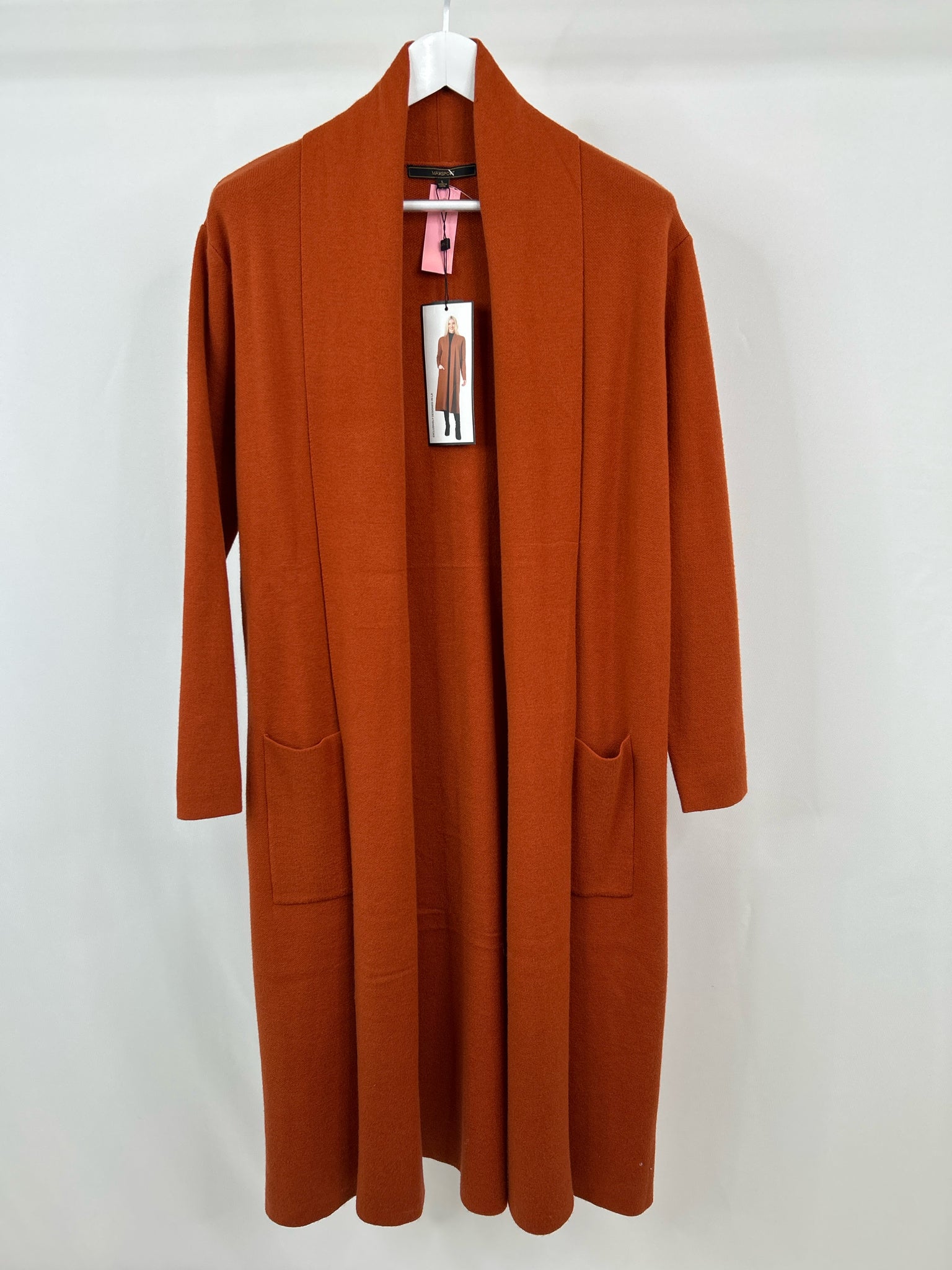Max Sport Size L Burnt Orange Women Cardigan