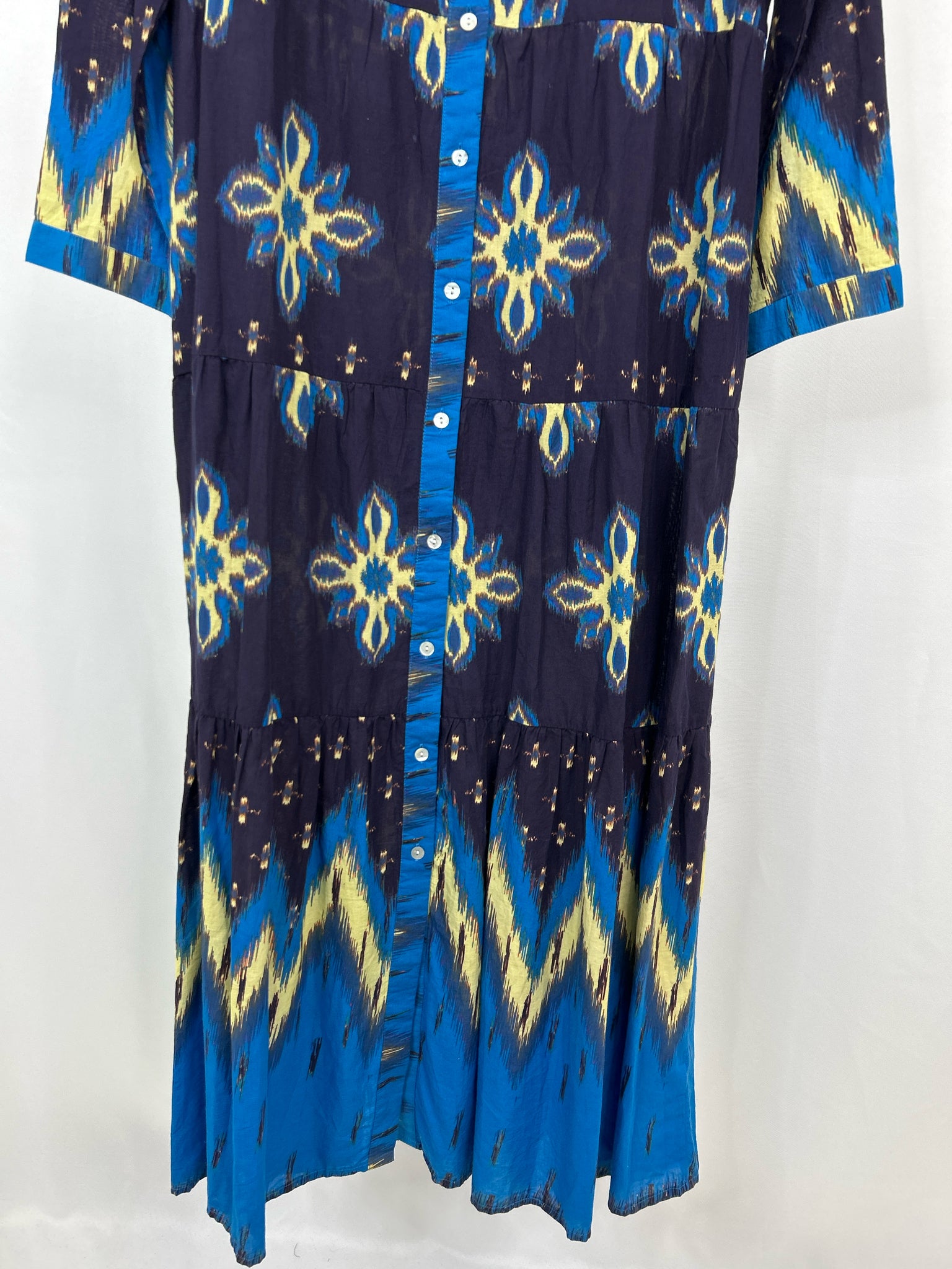 BE BOHO Size L Navy Print Women Dress