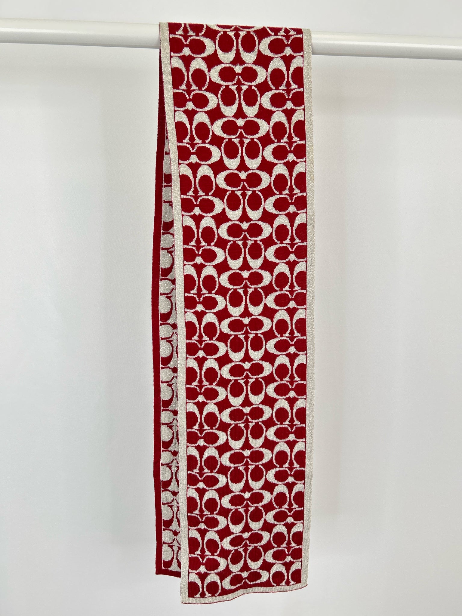 COACH SILVER AND RED Women Scarf