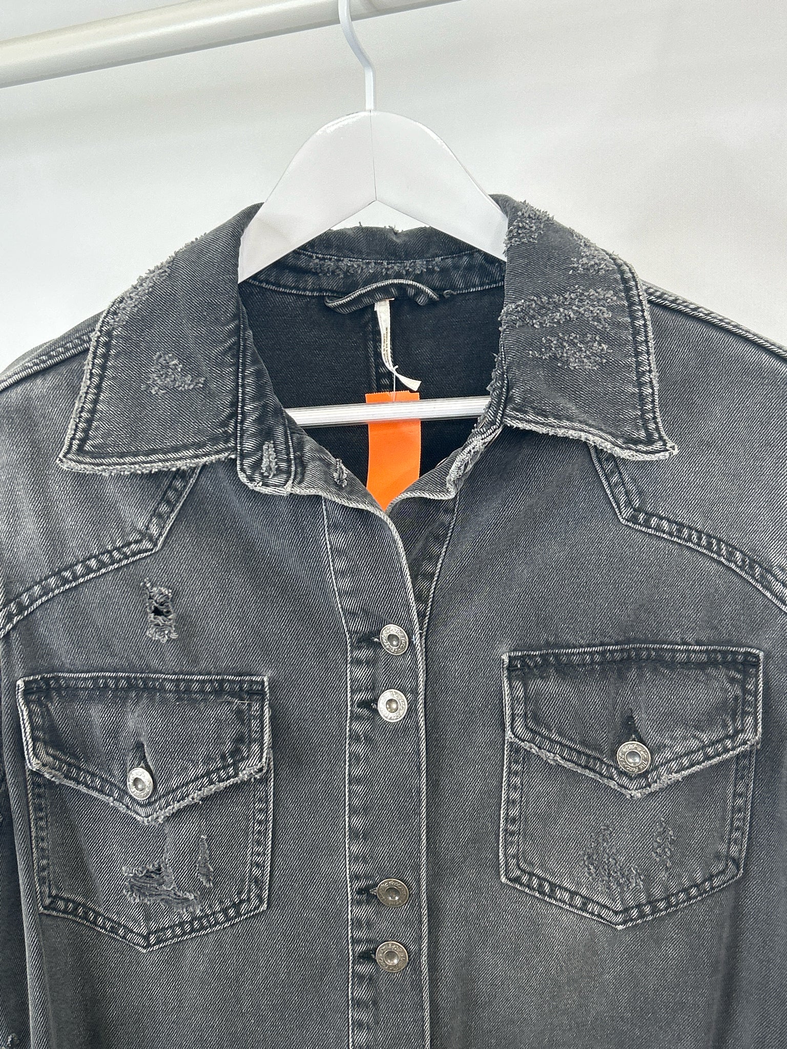 FREE PEOPLE Size M BLACK DENIM Women Jacket