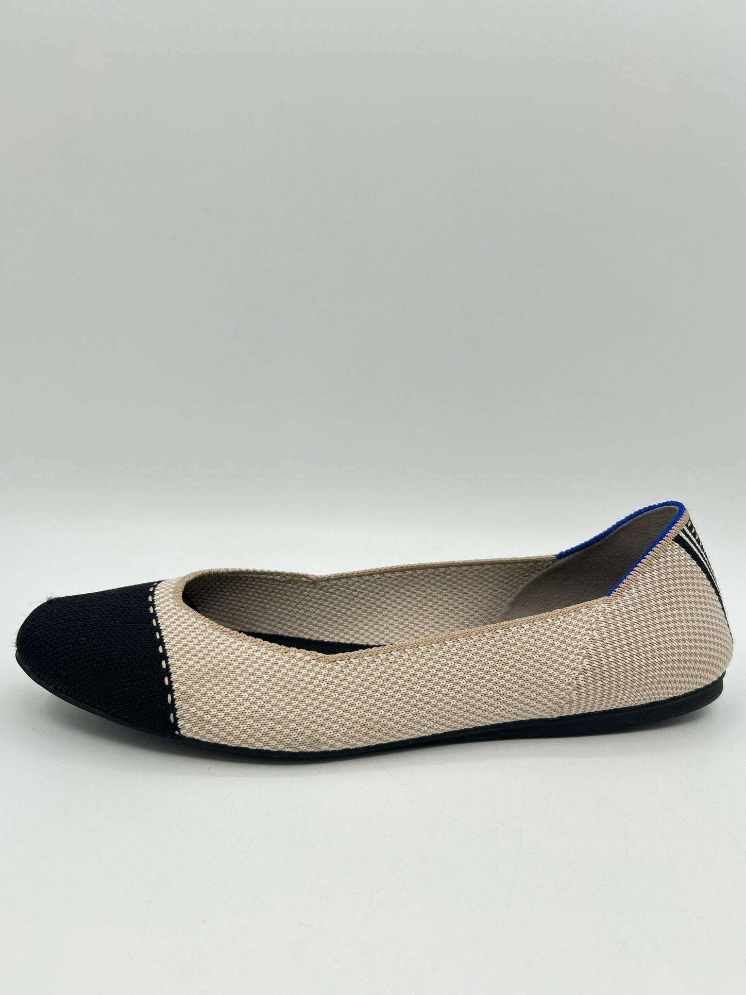 ROTHY'S Size 9.5W BEIGE AND BLACK Women Flats