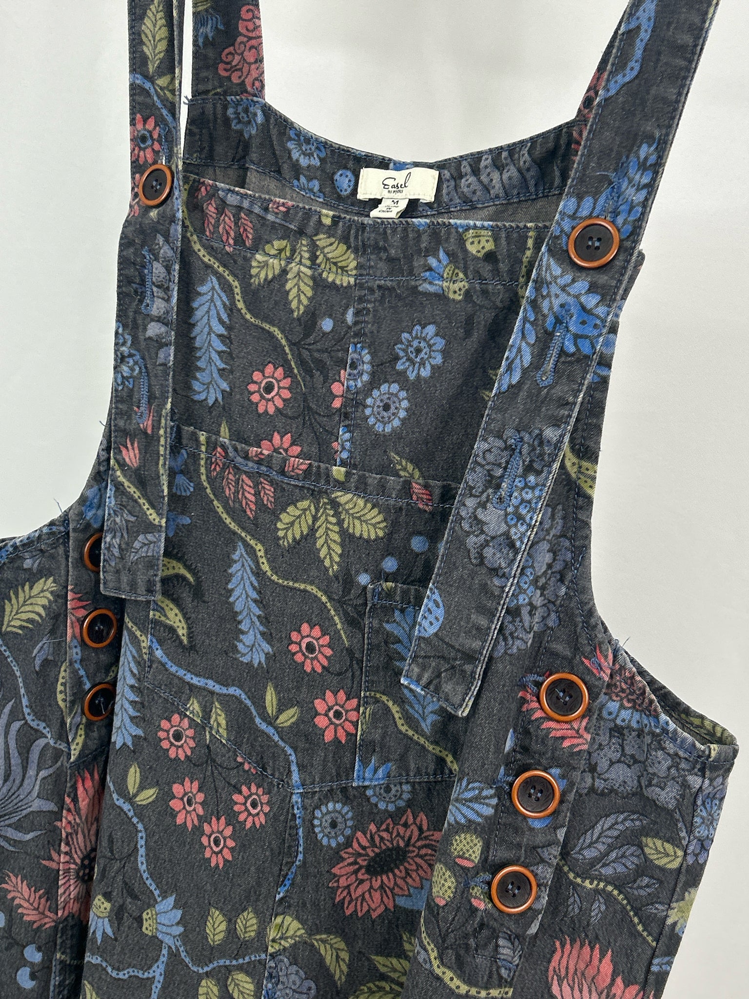 EASEL Size M BLACK WASHED Women Overall