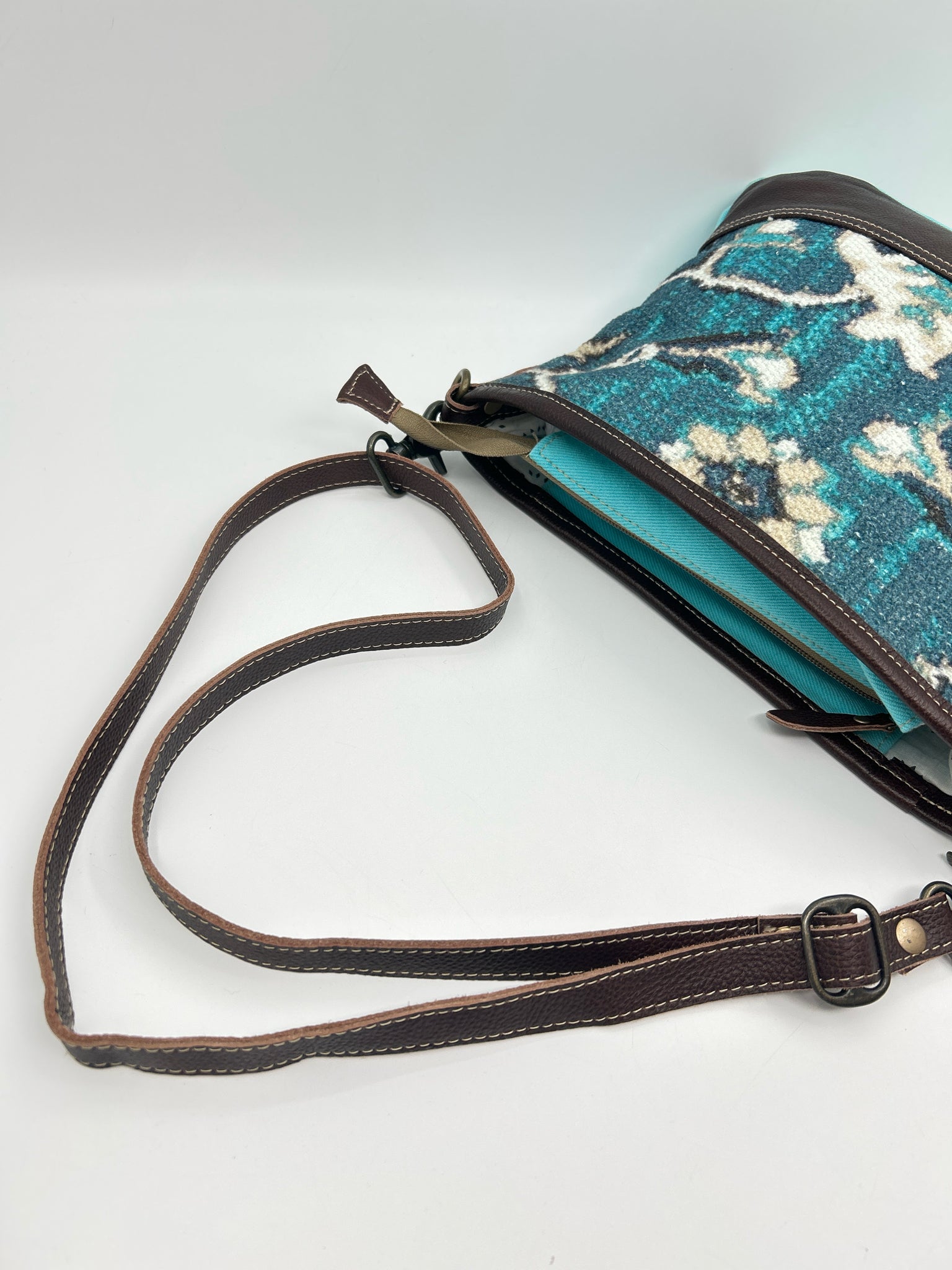 MYRA BAG Blue and Brown Women Purse