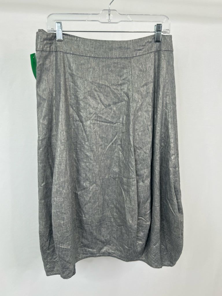 EILEEN FISHER Size M GREY METALLIC Skirt