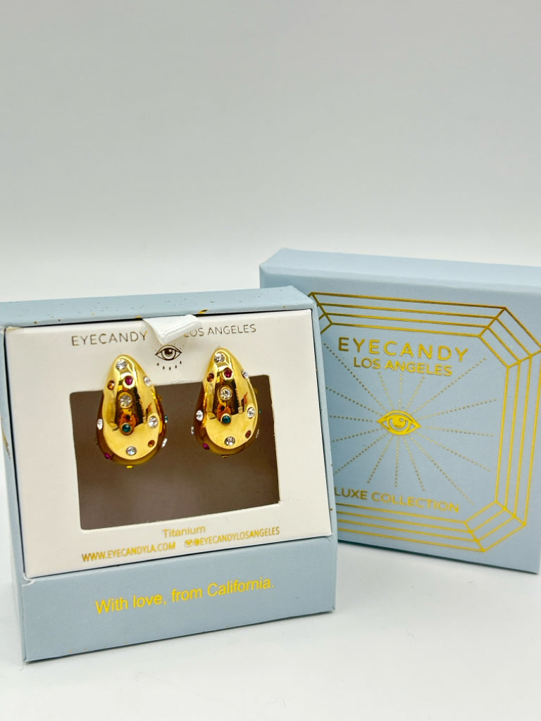 EYE CANDY Women NIB Gold Earrings