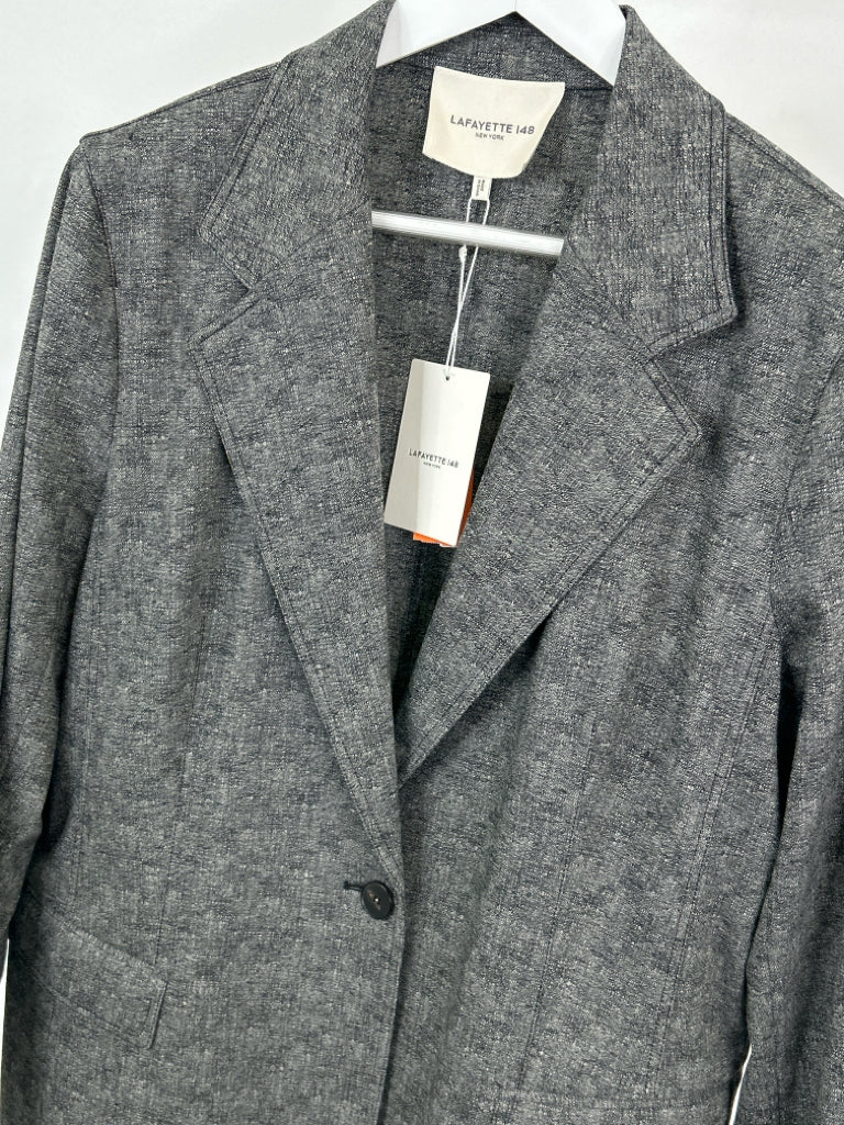 LAFAYETTE 148 Women Size 14 Heather Gray & Black Blazer NWT