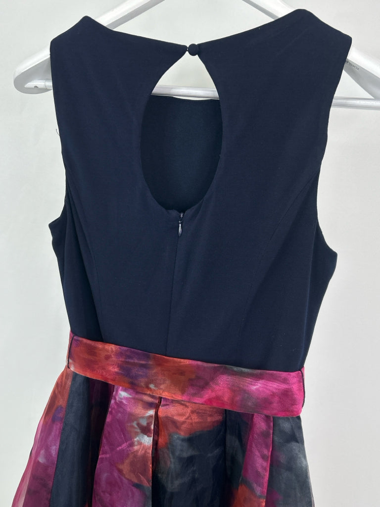 ELIZA J Size 10 Navy Print Women's Dress