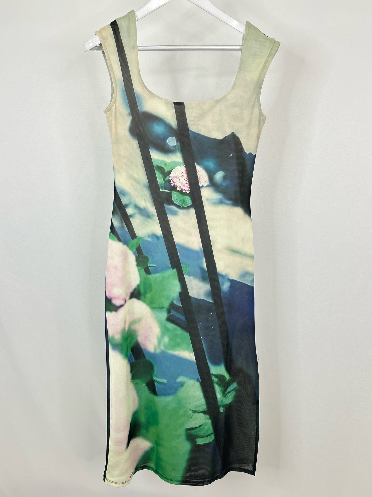 find me now Size XS/S Cream and Blue Women Dress