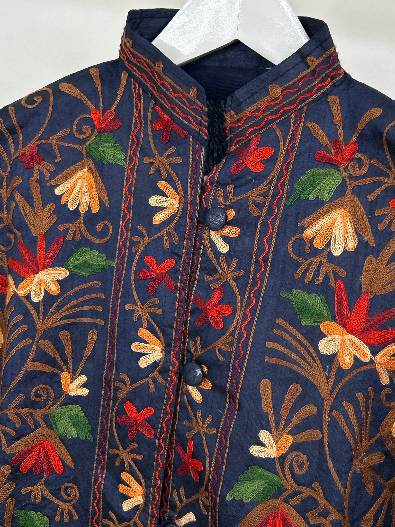 NO BRAND Size M NAVY FLORAL Women Kashmiri Jacket