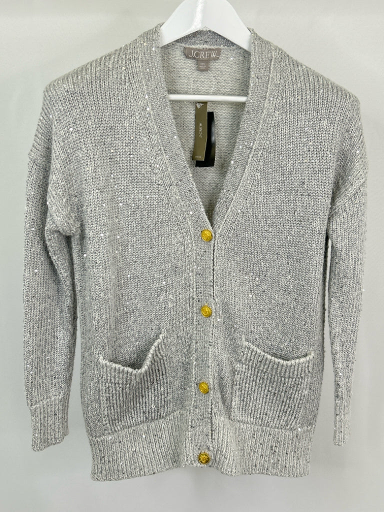 J CREW Women Size XXS Grey Cardigan NWT