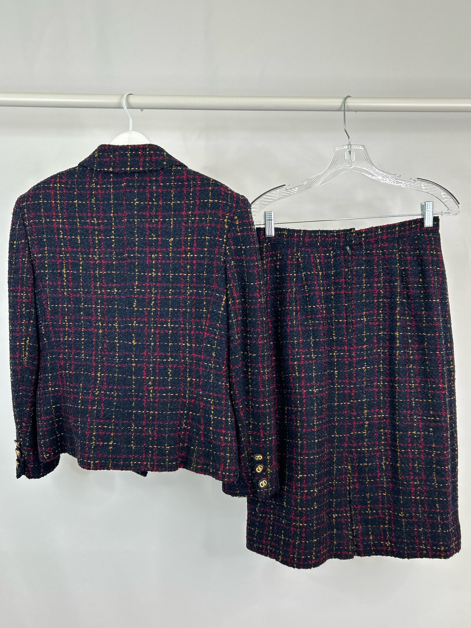 HERBERT GROSSMAN Size 8 Navy Women 2-Piece w/skirt