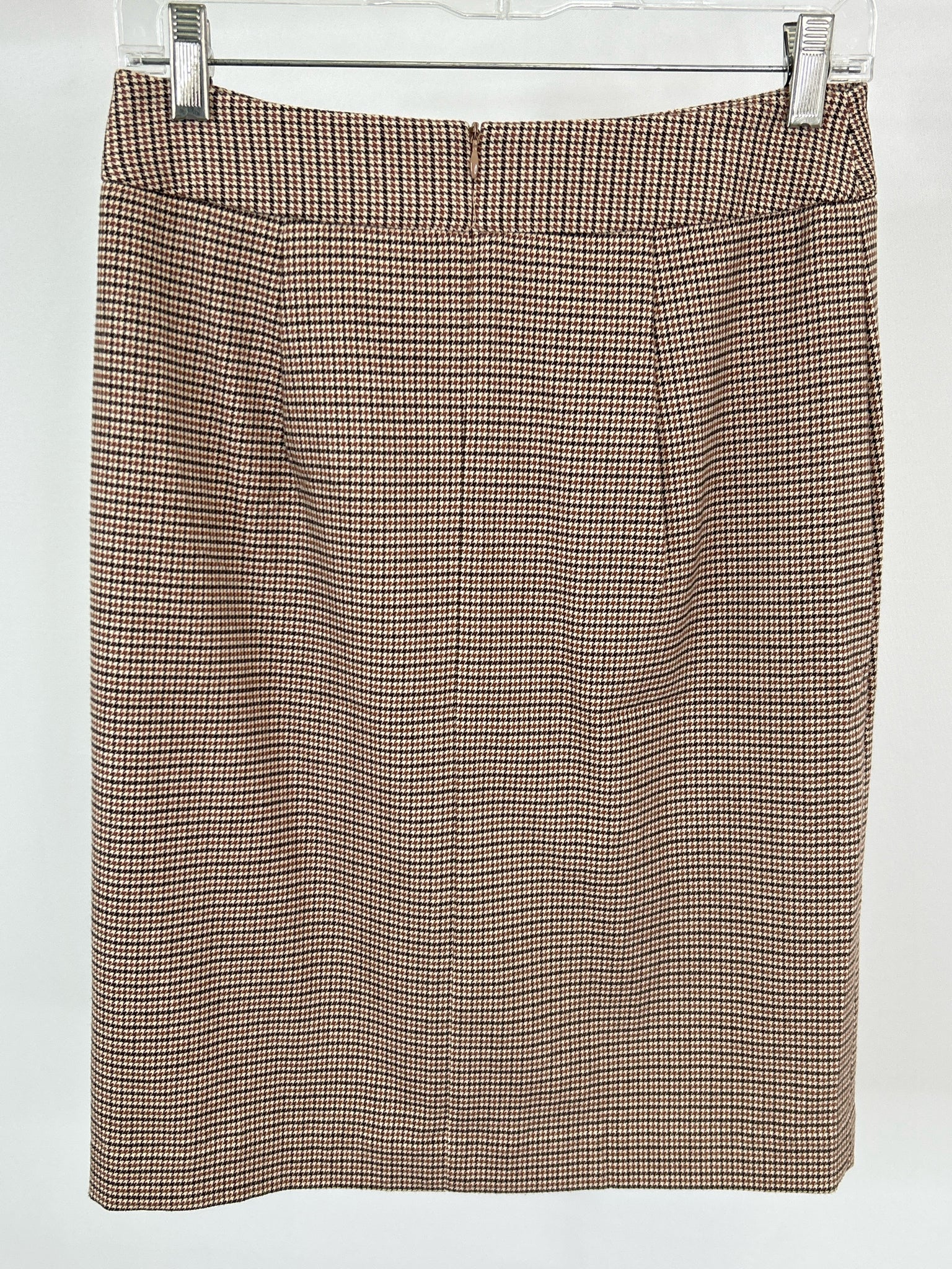J. McLaughlin Size 4 Brown Plaid Women Skirt
