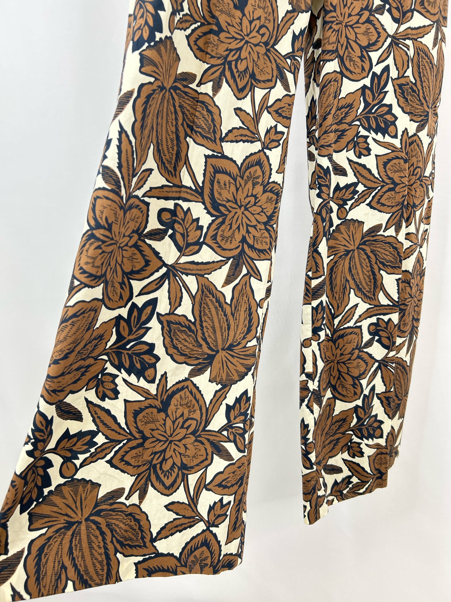 ZARA Size M Brown Floral Women Pants NWT