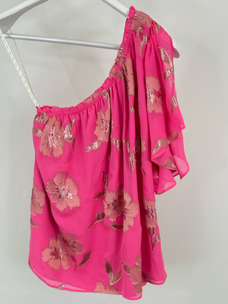 LILLY PULITZER Size M Pink Sarahleigh One Shoulder Top