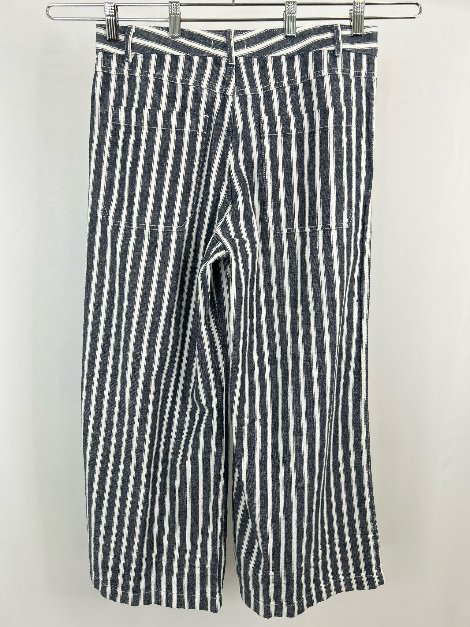 MADEWELL Size 10P Navy Striped Women Pants NWT
