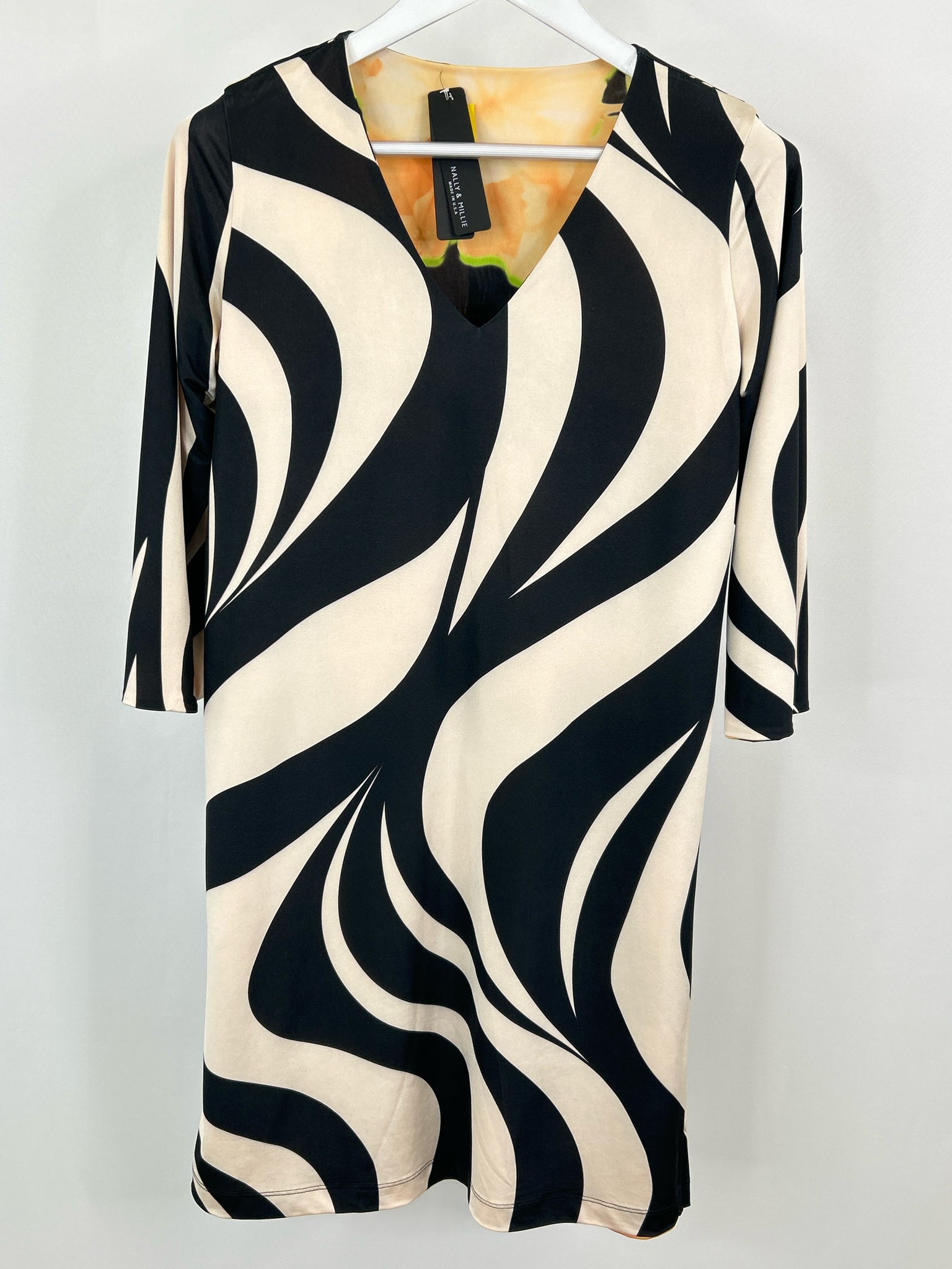NALLY & MILLIE Size S/M Black and Peach Women Dress
