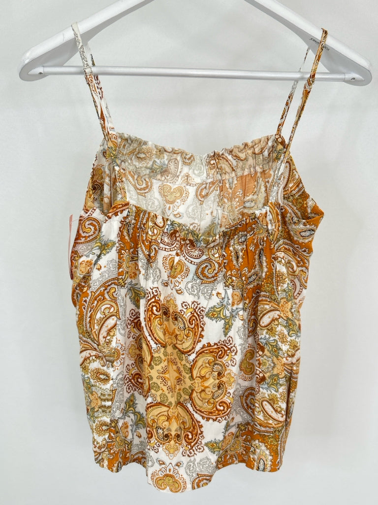 JADED GYPSY Size S/M Orange Print Women's Tank Top