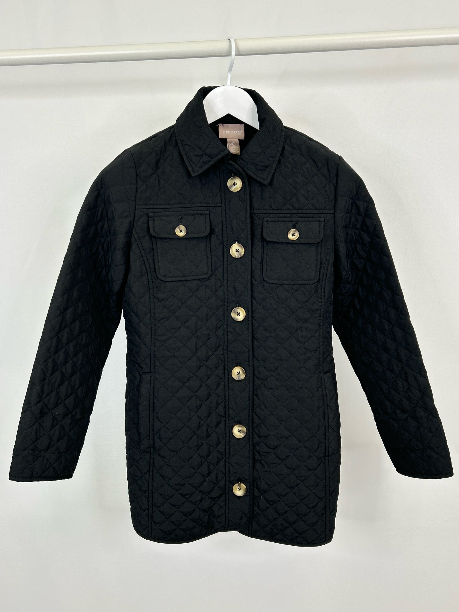 CHICO'S Size 4 Black Women Jacket