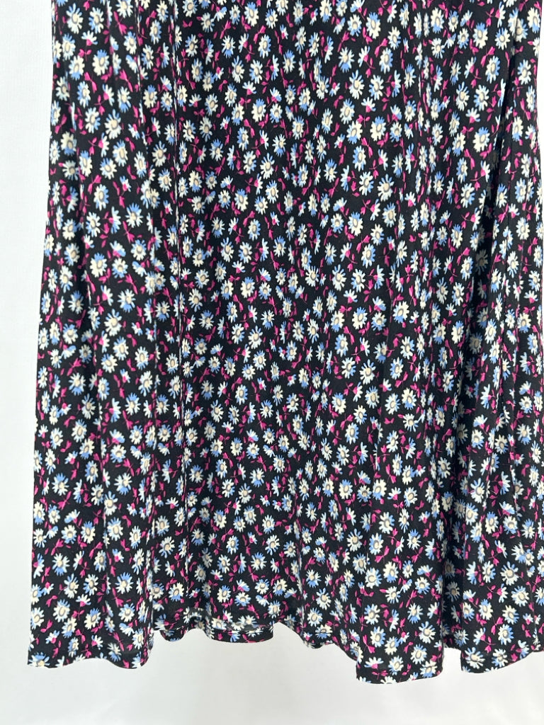KAREN KANE Size L Black Floral Women's Dress
