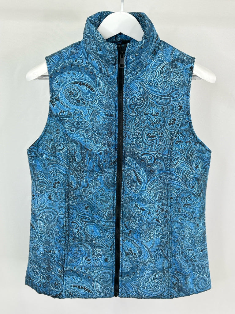 ETHYL Women Size M Blue Print Vest