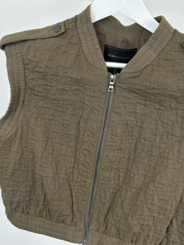 BCBGMAXAZRIA Women Size L Brown Vest NWT