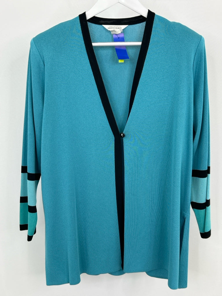 EXCLUSIVELY MISOOK Women Size XL Turqouise Cardigan