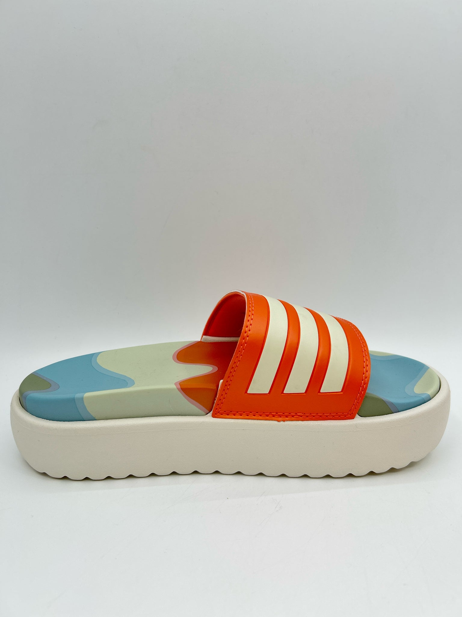 ADIDAS Size 7 ORANGE AND WHITE Women Sandal