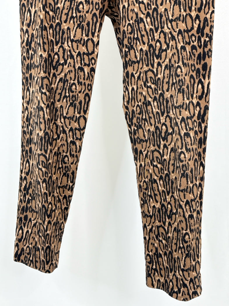 KRAZY LARRY Size 14 Brown Animal Print Pants