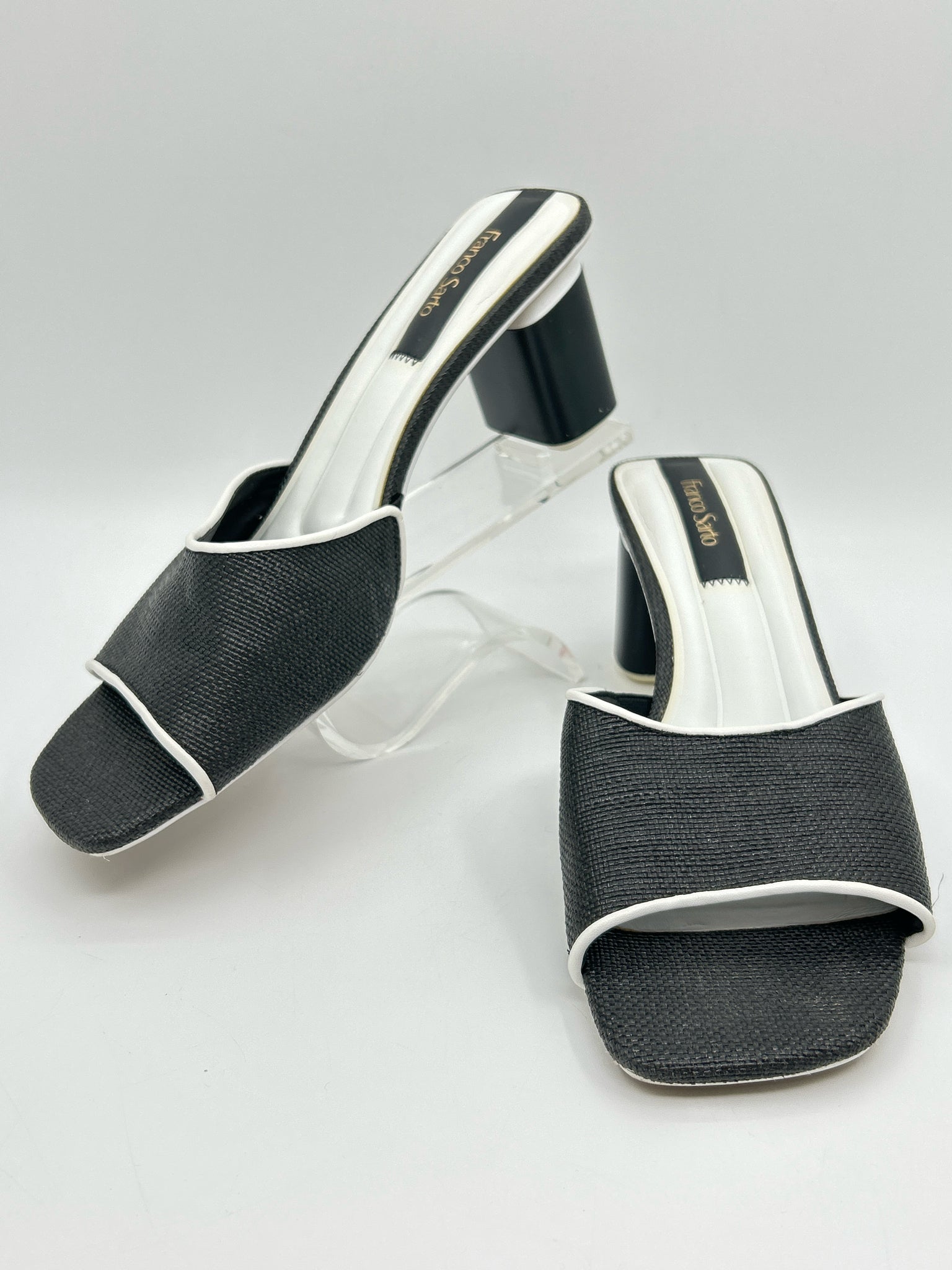FRANCO SARTO Size 11 Black & White Women Pumps