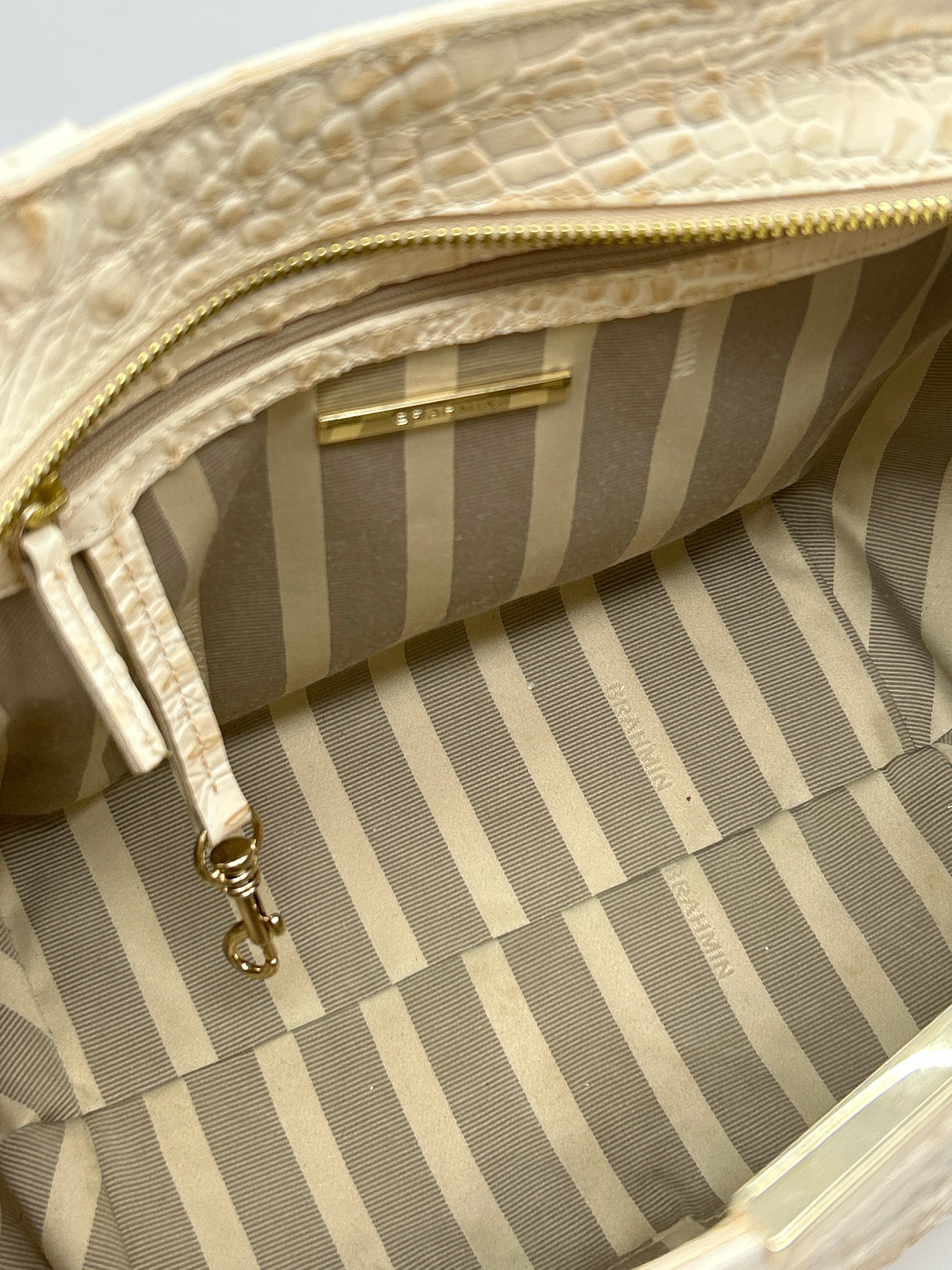 BRAHMIN Cream and Blue Women Purse