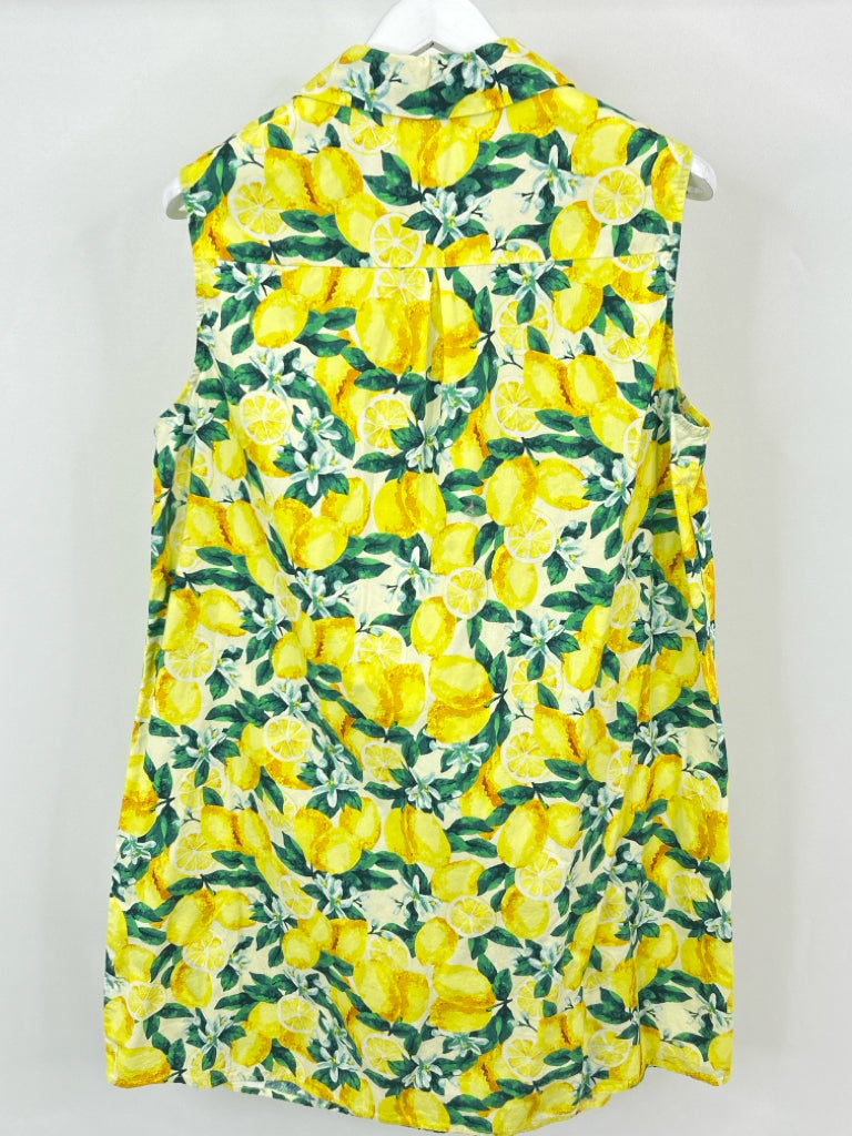 CHLOE+RENE Size 2X Yellow Print Dress