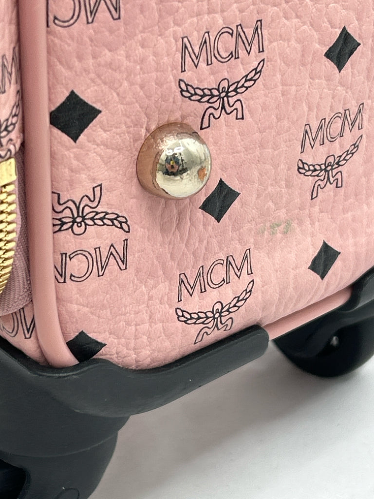 MCM Pink Ottomar Cabin Trolly Luggage Authenticated