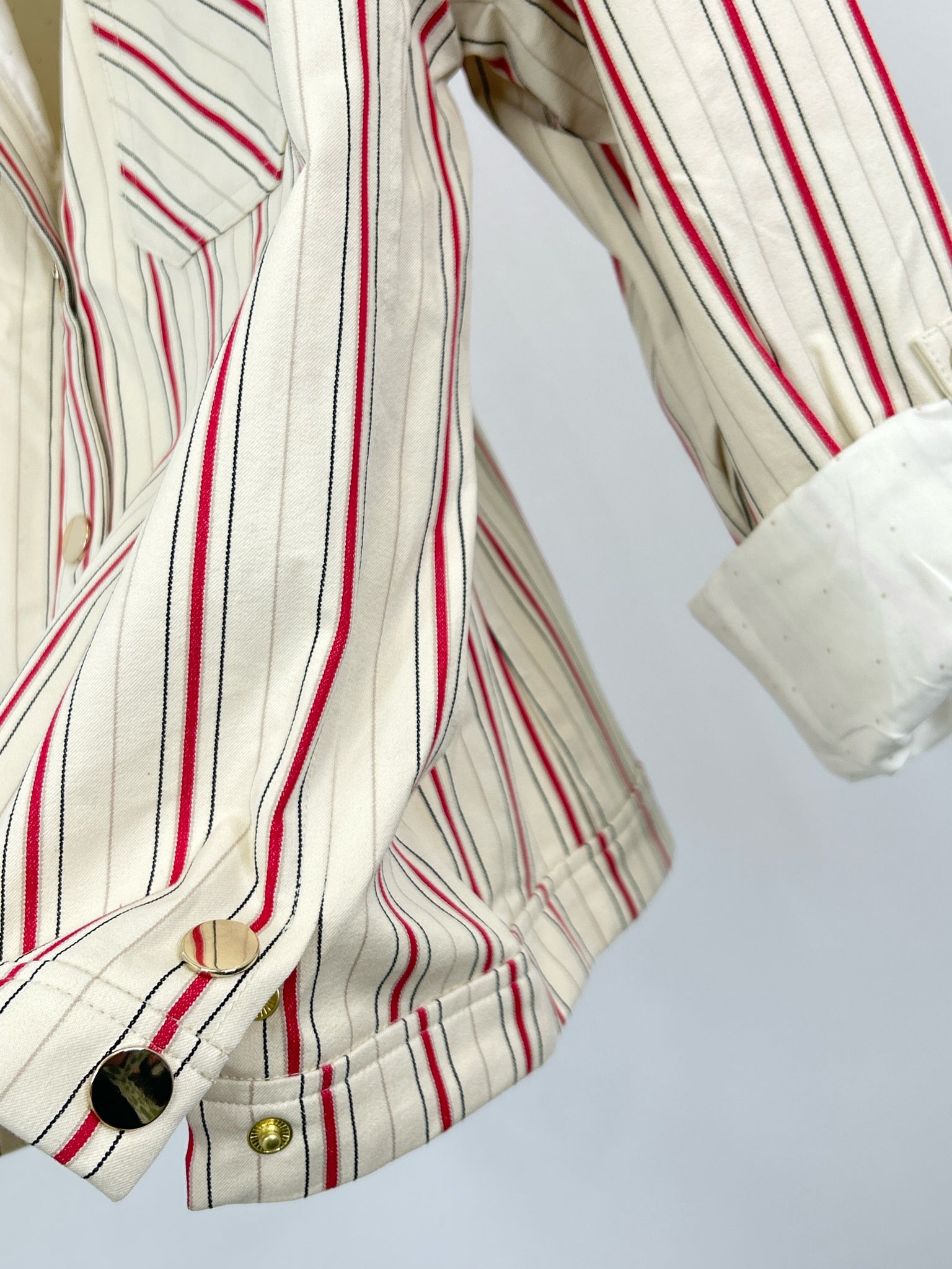 CHICO'S Size 16/18 CREAM AND RED Women Jacket