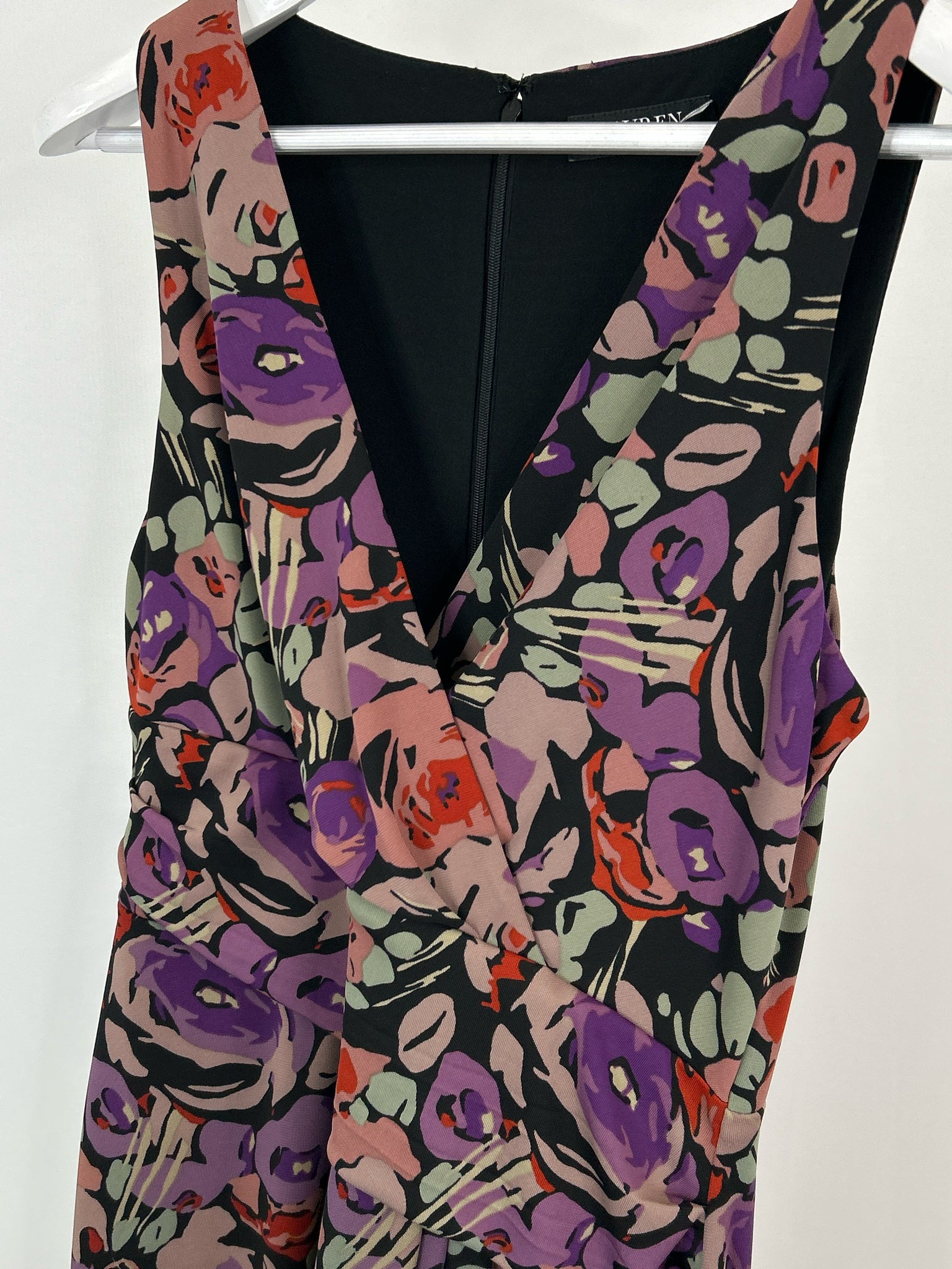 Lauren Ralph Lauren Size 8 Black and Purple Women's Dress